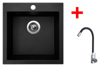 Sinks VIVA 455 Granblack + Elasta nerez/černá 
